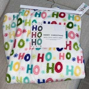 HOHOHO Holiday Christmas Plush Oversized Throw Blanket Reversible